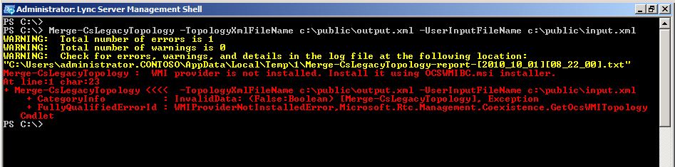 Windows PowerShell WMI Provider Error