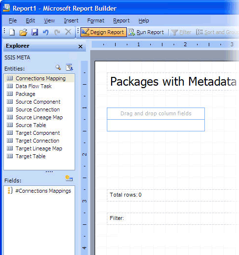 Figure 12   Creating the metadata report in Report Builder