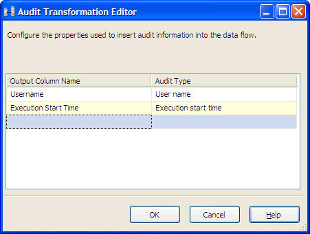 Figure 6   Audit Transformation Editor