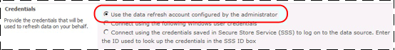 Shows the credential option for unattended account