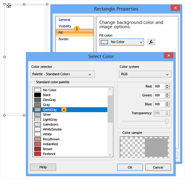 Select fill color