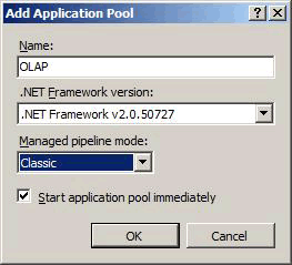 Screenshot of Add Application Pool dialog