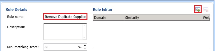 Rule Details - Add a New Domain Element Button