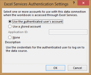 excel services authentication settings