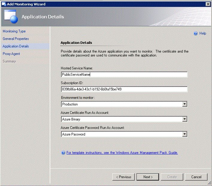 Example of Application Details page