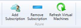 VMM ribbon: Azure subscription options