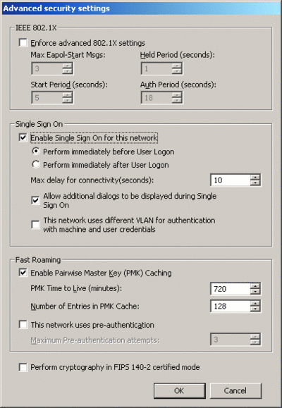 Figure 3 Default Single Sign-On settings