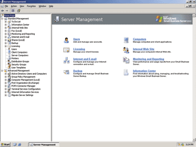 Figure 1 Server Management Console