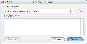Figure 1 Mac Server and Share Authentication Dialog Box