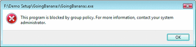 Figure 4 Application Blocked by Group Policy
