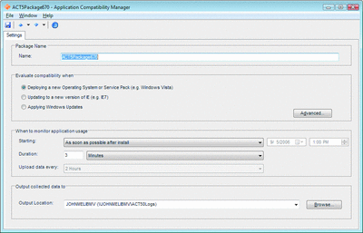 Figure 3a Creating a Compatibility Package