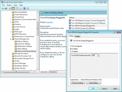 Figure 3 Enforce Power Management through Group Policy