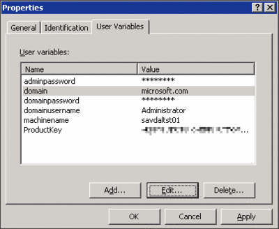 Figure 6 The Device's User Variables