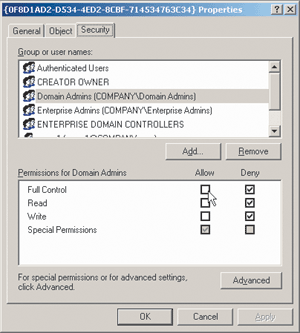Figure 5 Changing GPC Permissions