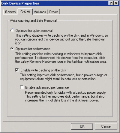 Figure 1 Enabling buggy behavior in Windows Server 2003