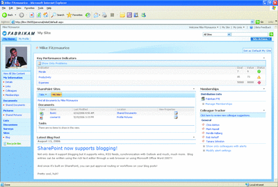 Figure 3 My Site Supports More SharePoint-Centric Features