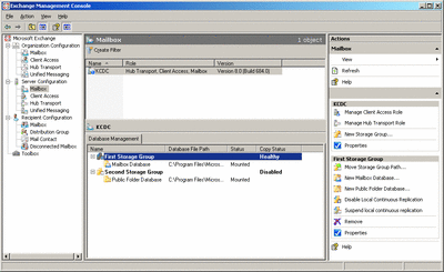 Figure 2 The Same Status in Exchange Management Console