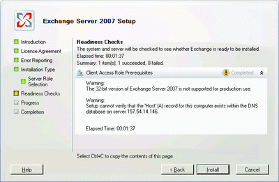 Figure 3 Trying to Install 32-Bit Where Only 64-Bit Should Go