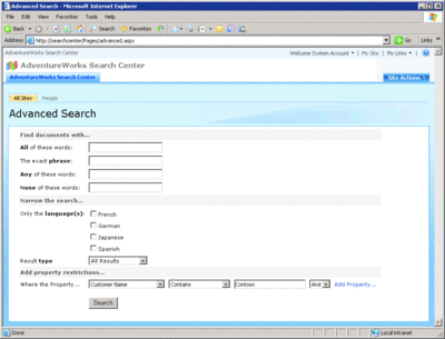 Figure 5a Searching for IT infrastructure documentation based on customer name
