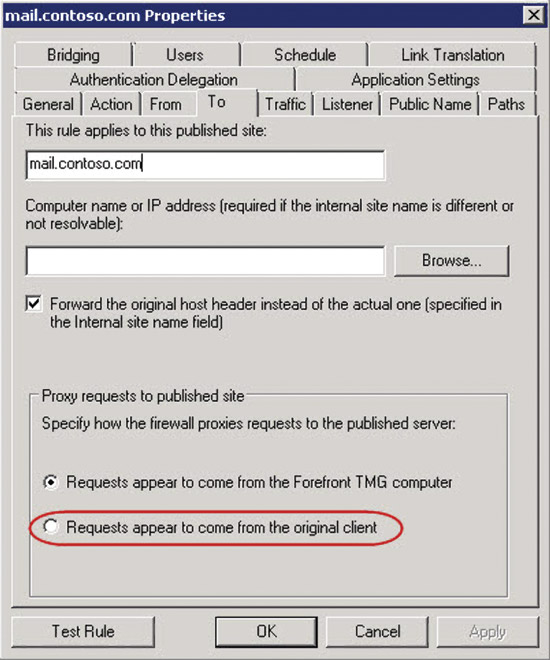 Figure 2 TMG Proxy Request Behavior