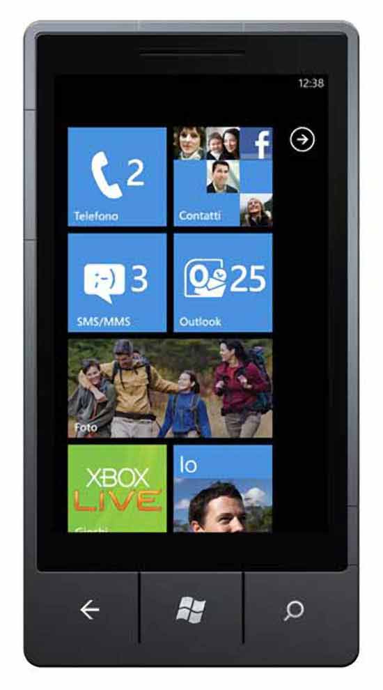 Figure 1 The Windows Phone 7 Start screen