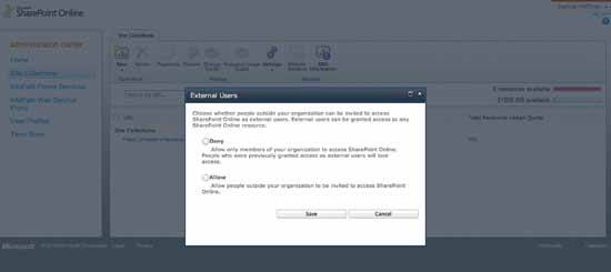 Enabling access for external users in SharePoint Online