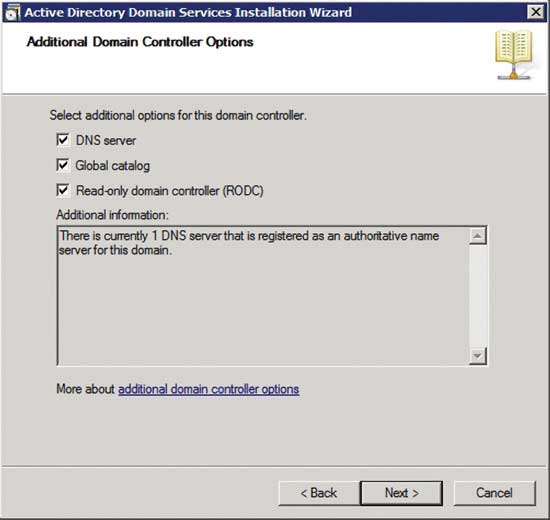 Select the option to make the domain controller read-only.