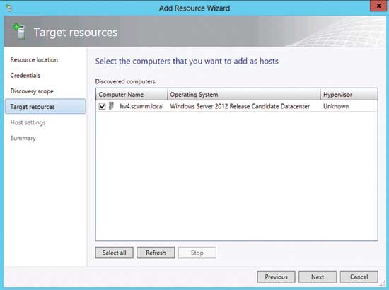 Adding one or more hosts to VMM 2012 SP1 is easy