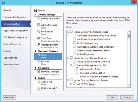 It’s easy to add roles and features to virtual machines through a System Center Virtual Machine Manager 2012 SP1 service template