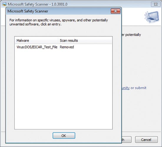 The Microsoft Safety Scanner can generate a report of the malware it found and removed