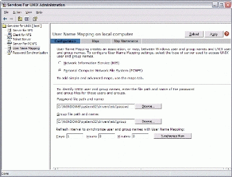 Figure 2: Configuring User Name Mapping Server Authentication Mechanism