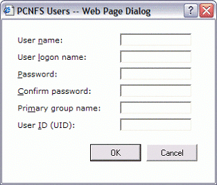 Figure 6: - Using Server for PCNFS to add a user to the passwd file