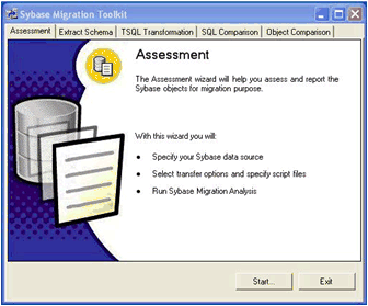 Figure 7.1 The Sybase Migration Toolkit user interface