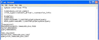 Figure H.5 The SQL.INI file under Windows