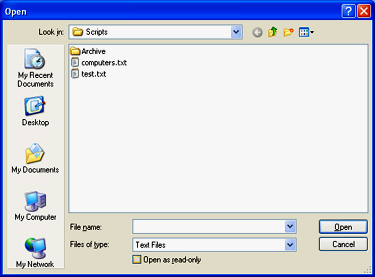 File Open Dialog Box