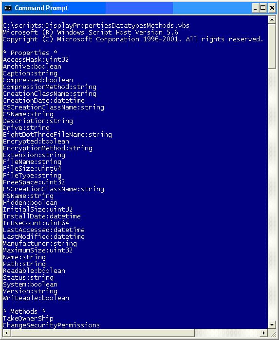 screenshot of command line output