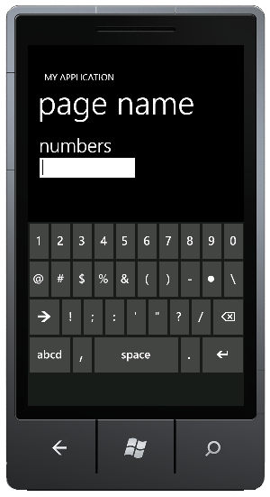 Windows Phone TextBox optimized for numeric input