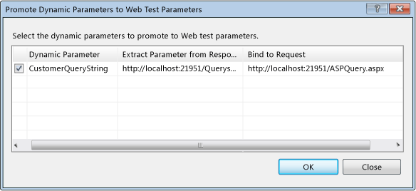 Promoting dynamic parameters