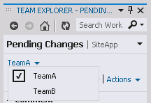 Choose a workspace in Team Explorer