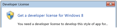 Get a developer license for Windows