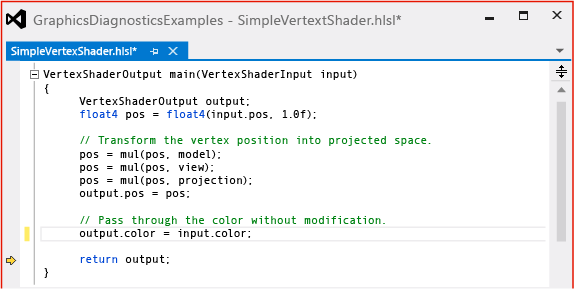 The corrected vertex shader code.