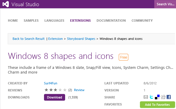 Common Storyboard Shapes on Visual Studio Gallery