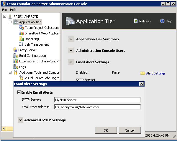 Enable and configure SMTP server