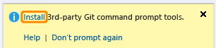 Prompt to install Git command prompt tools