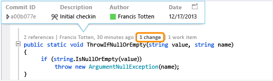 Get change history for your code in Git