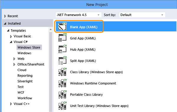 Create a Windows Store Blank App (XAML)