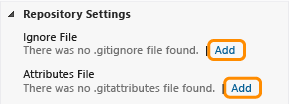 Adding Git repository setting files