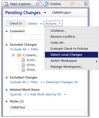 Detect local changes