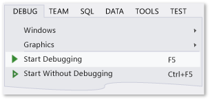 Start Debugging command on the Debug menu