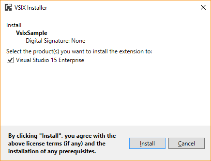 VSIX installer on Visual Studio 2017